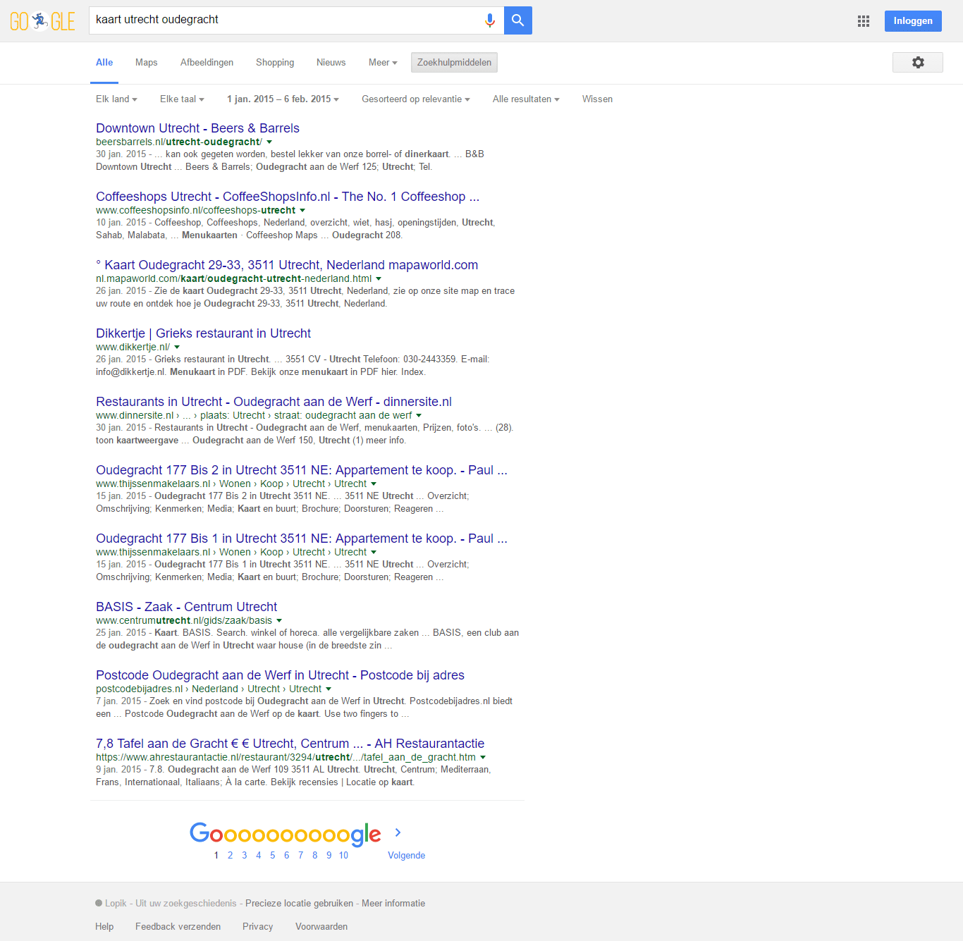 Zoekopdracht voor Google RankBrain 