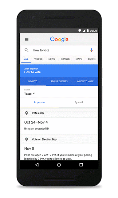 Google gaat de #USelection resultaten 'live' verslaan #voteIRL 2 vote1