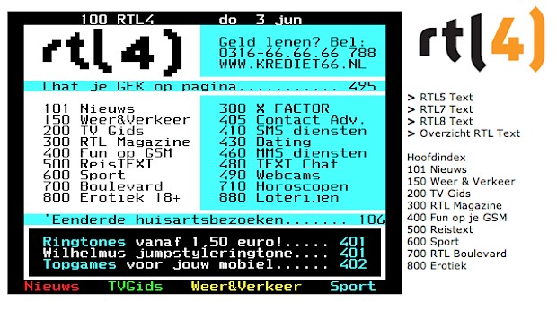 RTL stopt april 2017 met RTL TEXT 1 RTL