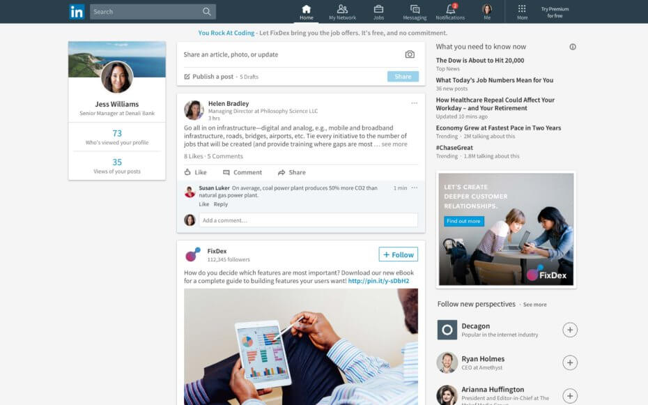 Linkedin Redesign
