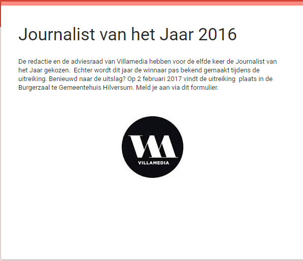 Nomineer jouw Journalist van het Jaar #DoeMee 1 villamediaa