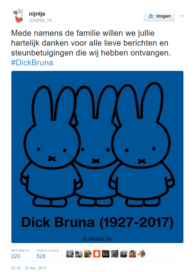 Twitterbericht NijntjeNL