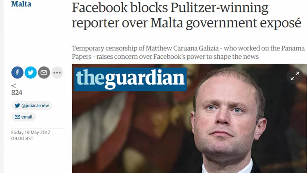 Censuur? 'Prijswinnende journalist toegang geweigerd tot Facebook-account' 1 PIX JOSEPH GUARDIAN