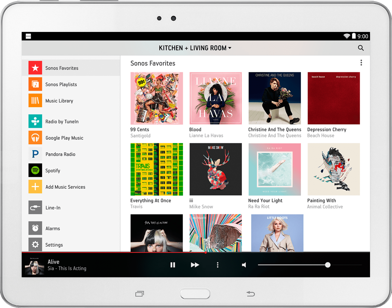 Naar boeken luisteren via de Sonos-app 1 landscape music menu wht