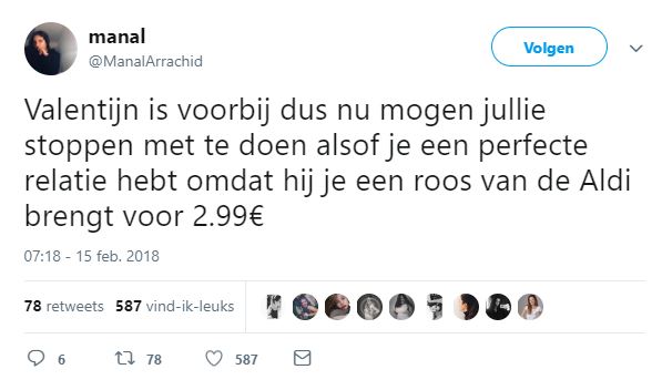 Het gesprek op de sociale media, februari 2018: #valentijnsdag #donorwet #olympischespelen #Vero 6 Tweet2