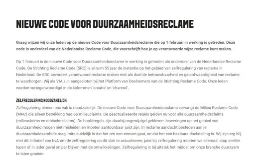 Nederlandse Reclame Code: Nieuwe Code voor Duurzaamheidsreclame