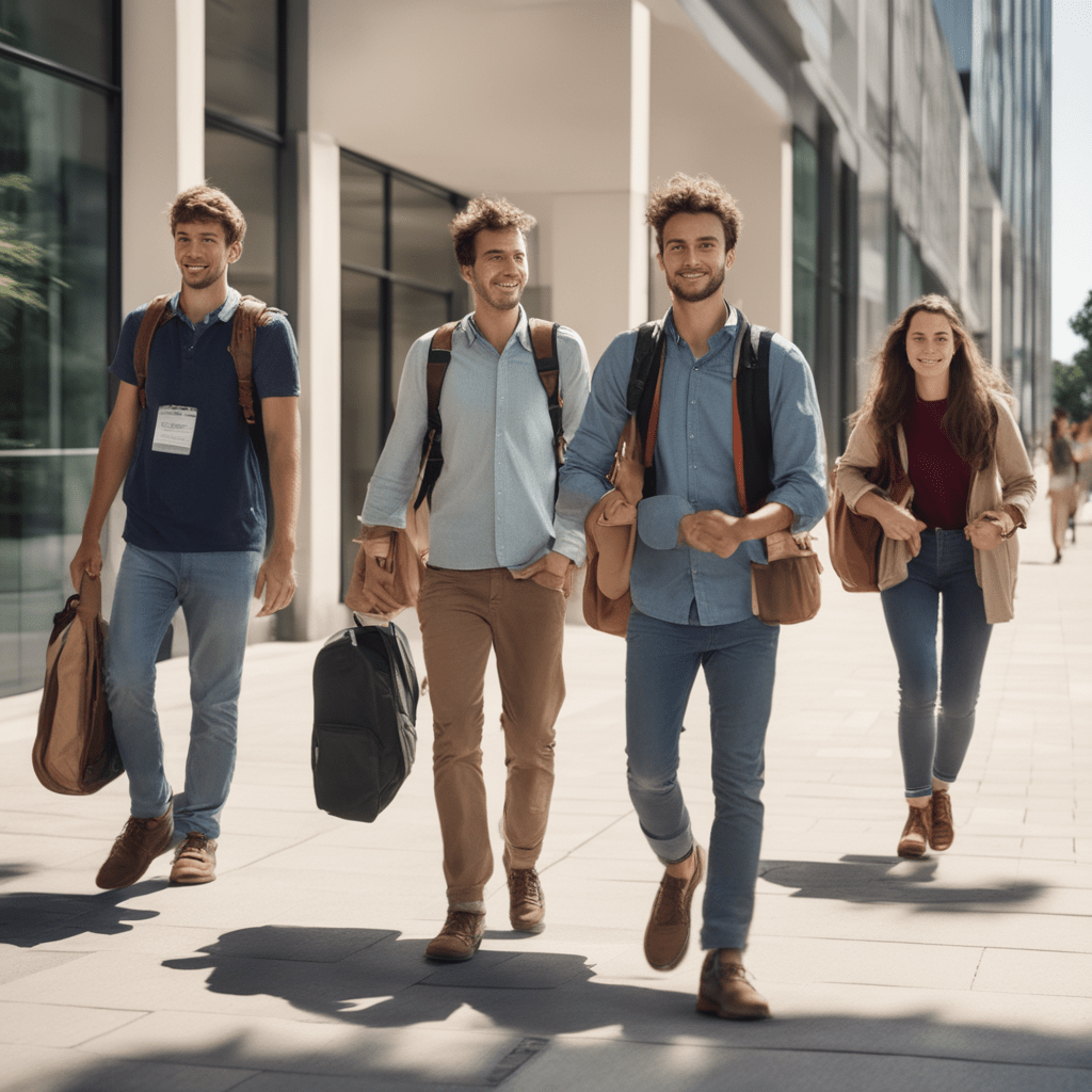 Young gen people working