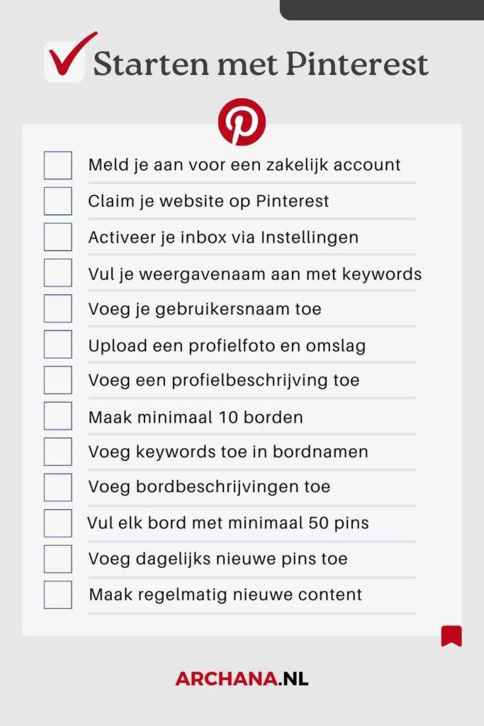 Pinterest marketing stappenplan voor bedrijven - ARCHANA.NL voor Nieuws.Social