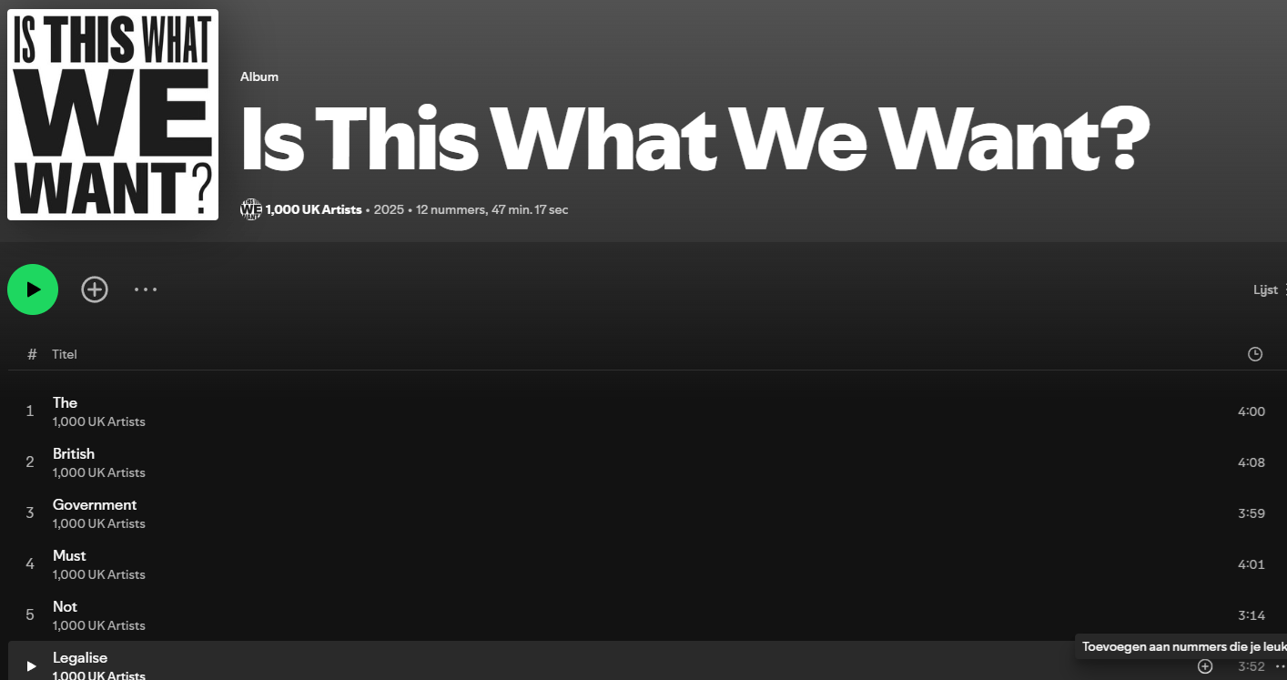 Is This What We Want? Protestalbum tegen toestemming auteursrechtelijk beschermde werken te laten gebruiken