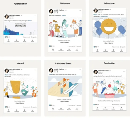 LinkedIn geeft professionele aankondigingen een feestelijke update