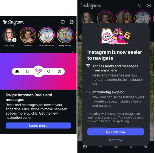 Instagram’s bijgewerkte interface komt eraan