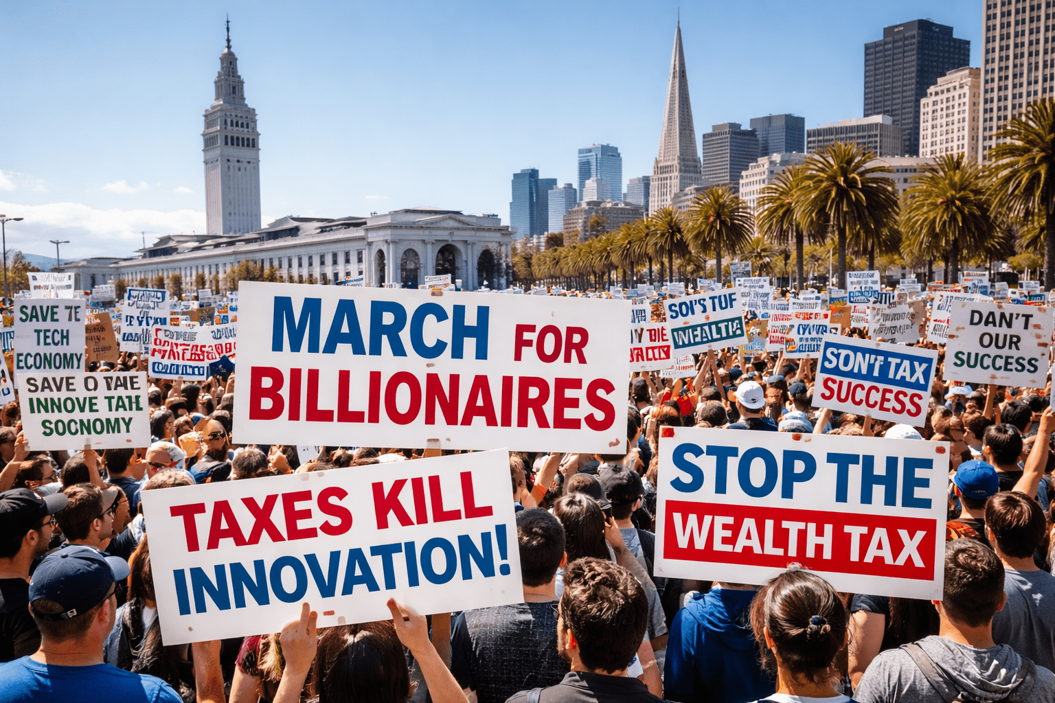 AI-startup organiseert “March for Billionaires” (Mars voor miljardairs)