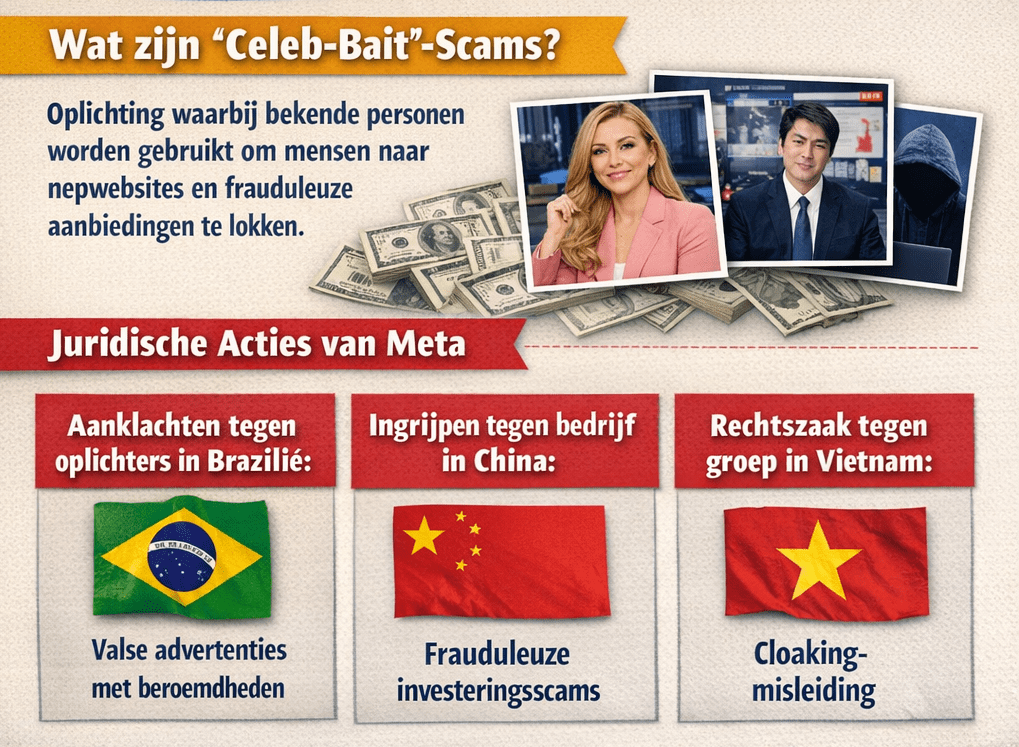 Meta neemt juridische stappen tegen celeb-bait-scammers 1 Meta neemt juridische stappen tegen celeb-bait-scammers