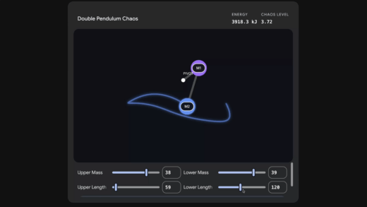 Dubbel pendulum met chaotische beweging