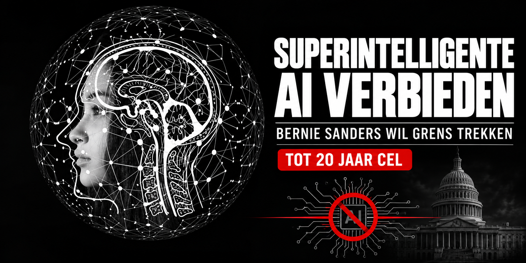 Sanders wil superintelligente AI verbieden: "De toekomst mag niet in handen liggen van Big Tech”