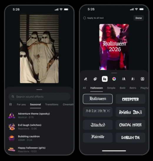 Meta geeft zijn videobewerkingsapp Edits een flinke creatieve impuls. Vlak voor Halloween introduceert het bedrijf griezelige animaties, nieuwe lettertypen en geluidseffecten. Maar de update gaat verder dan alleen Halloween: ook automatische kleurcorrectie, verbeterde ondertiteling en muziekgestuurde effecten maken hun opwachting. Daarmee groeit Edits steeds verder uit tot een complete videostudio voor contentmakers en marketeers.